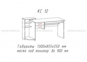 Компьютерный стол №12 (Анкор белый) в Междуреченском - mezhdurechenskij.germes-mebel.ru | фото