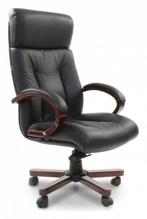 Кресло для руководителя Chairman 421 черный/орех темный, черный в Междуреченском - mezhdurechenskij.germes-mebel.ru | фото