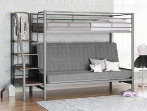 Кровать двухъярусная с диваном "Мадлен-3" (Серый/Серый) в Междуреченском - mezhdurechenskij.germes-mebel.ru | фото